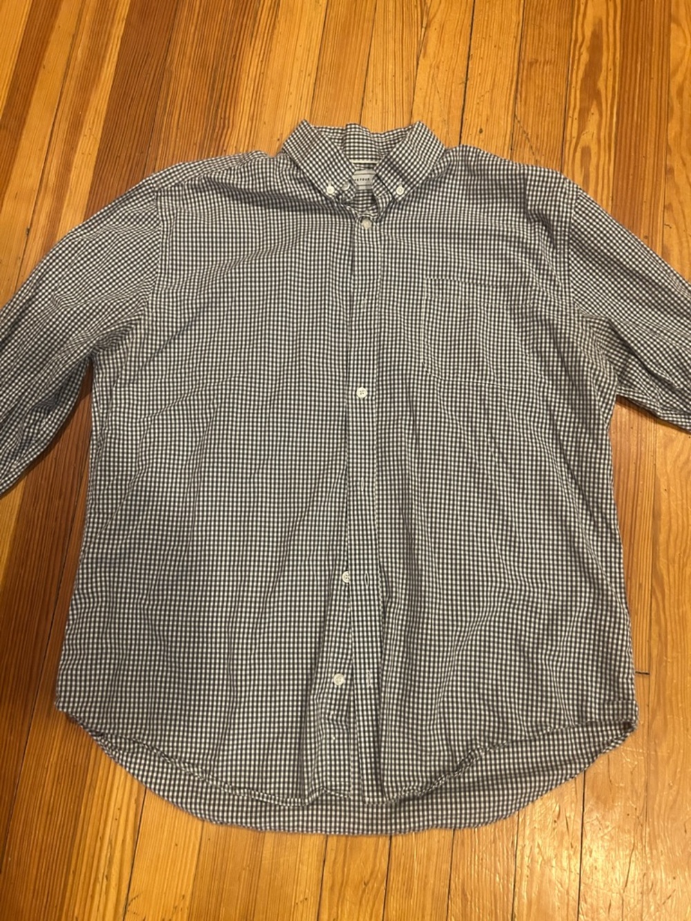 Five Four Navy and White Gingham Button-Down Shirt